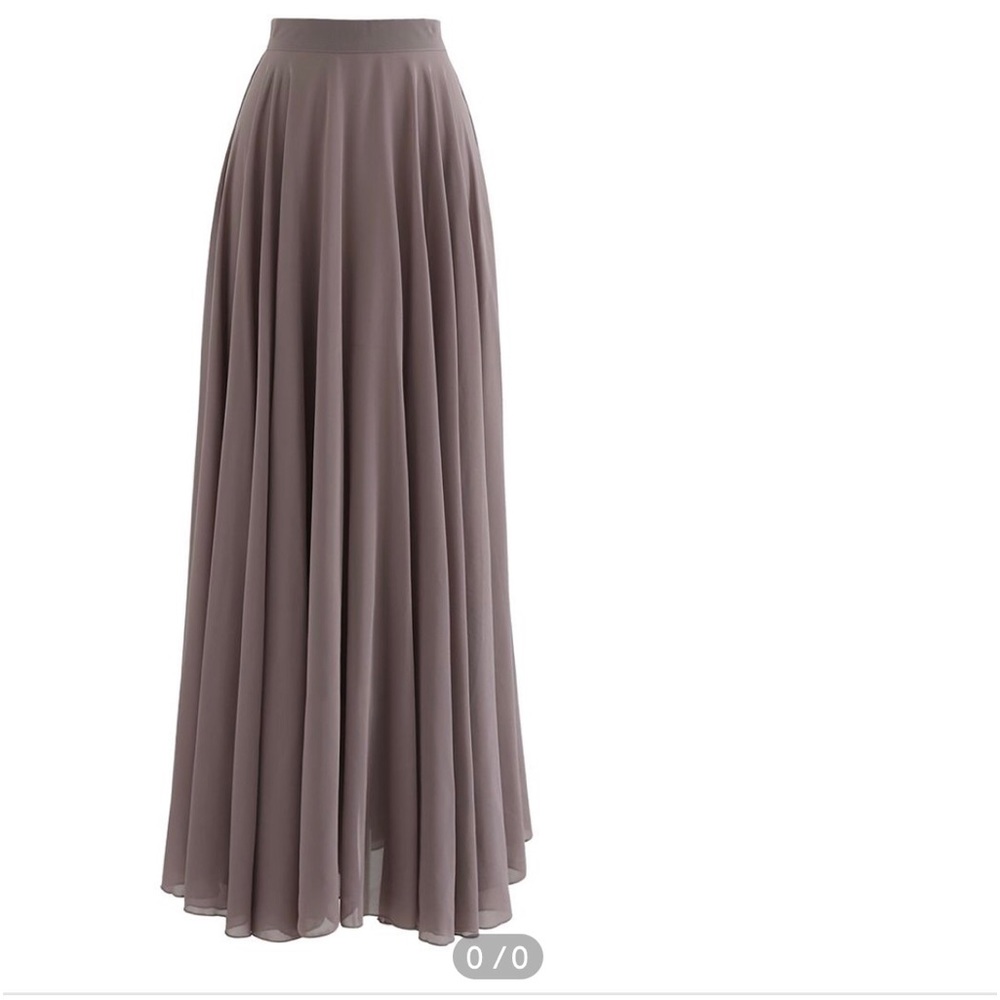 TIMELESS CHIFFON MAXI SKIRT IN TAUPE